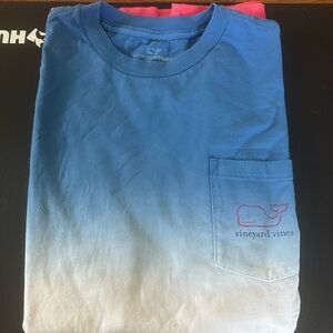 Vineyard Vines Blue and White Ombre T-Shirt size XL (18) unisex
